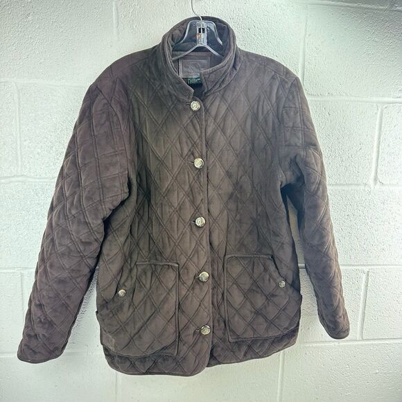 Lauren Ralph Lauren Equestrian Barn Jacket Womens size Small brown quilted - Picture 1 of 8